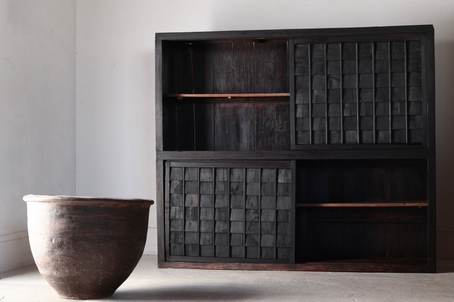 Black Shingle-style Cabinet